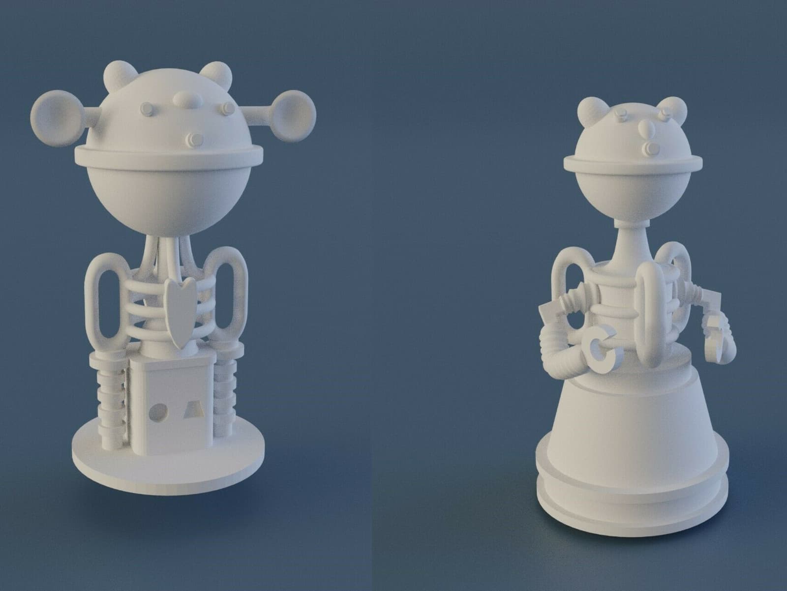 Lost In Space 2 EVIL ROBOT FIGURE Set 1:35 or 1:24 scale - 3D Printed