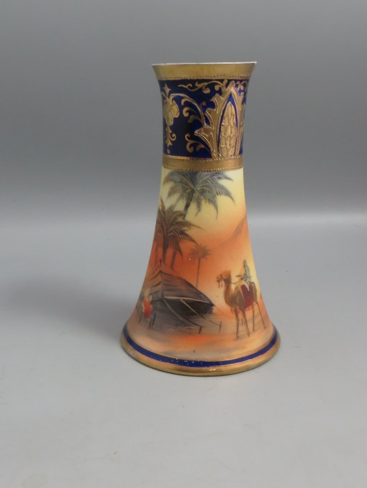 Vintage Noritake Man on a Camel Desert Scene - Hat Pin Holder - As Found