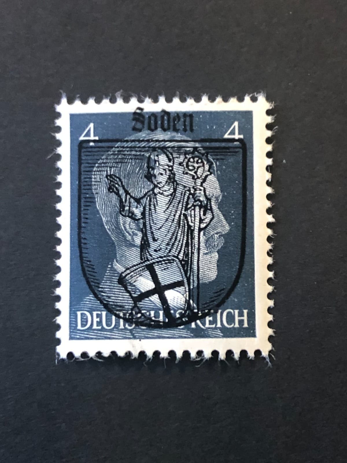 Germany 1945 Post WWII LOCAL overprint (SODEN) 4 Rpf. MNH /s1 #b25