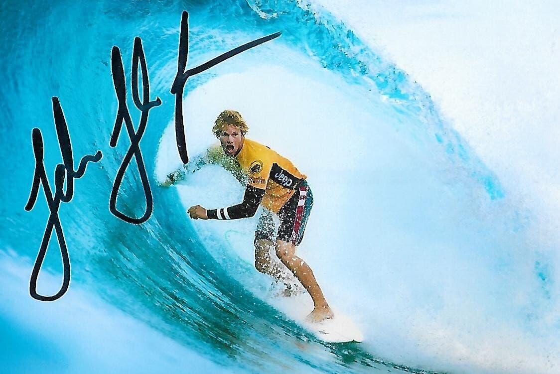 John Florence auto-signed 4x6 photo Surfing Legend "John John" RARE COA LOOK!