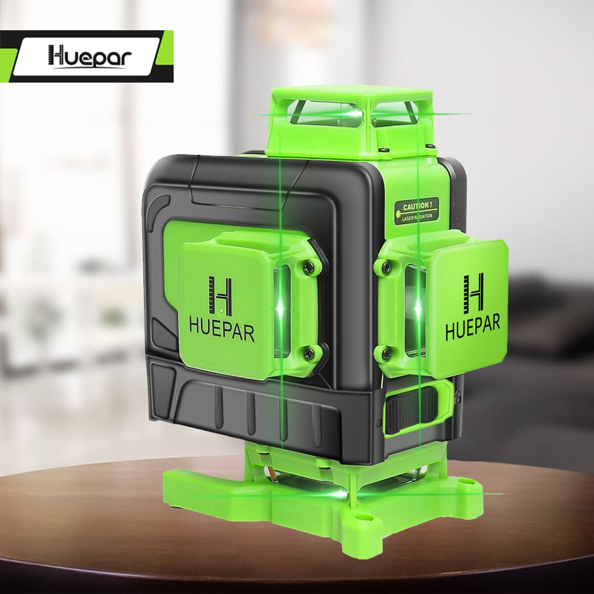 Huepar 4D 16 Lines Green Laser Level Auto Self Leveling 360 Rotary Cross Measure