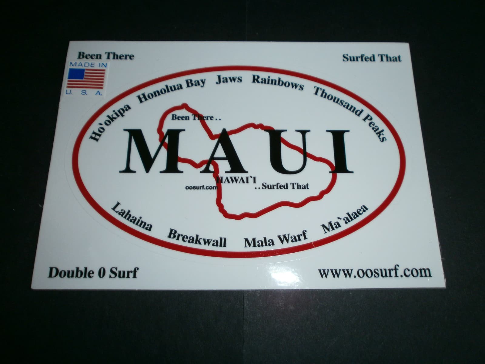 " MAUI " SURF SURFING SURFBOARD FIN " BEEN THERE...SURFED THAT" BEACH STICKER