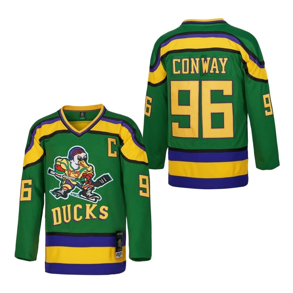 D-5 Youth Mighty Ducks Jersey #96 Conway #99 Banks Jersey,Movie Ice Hockey Je...