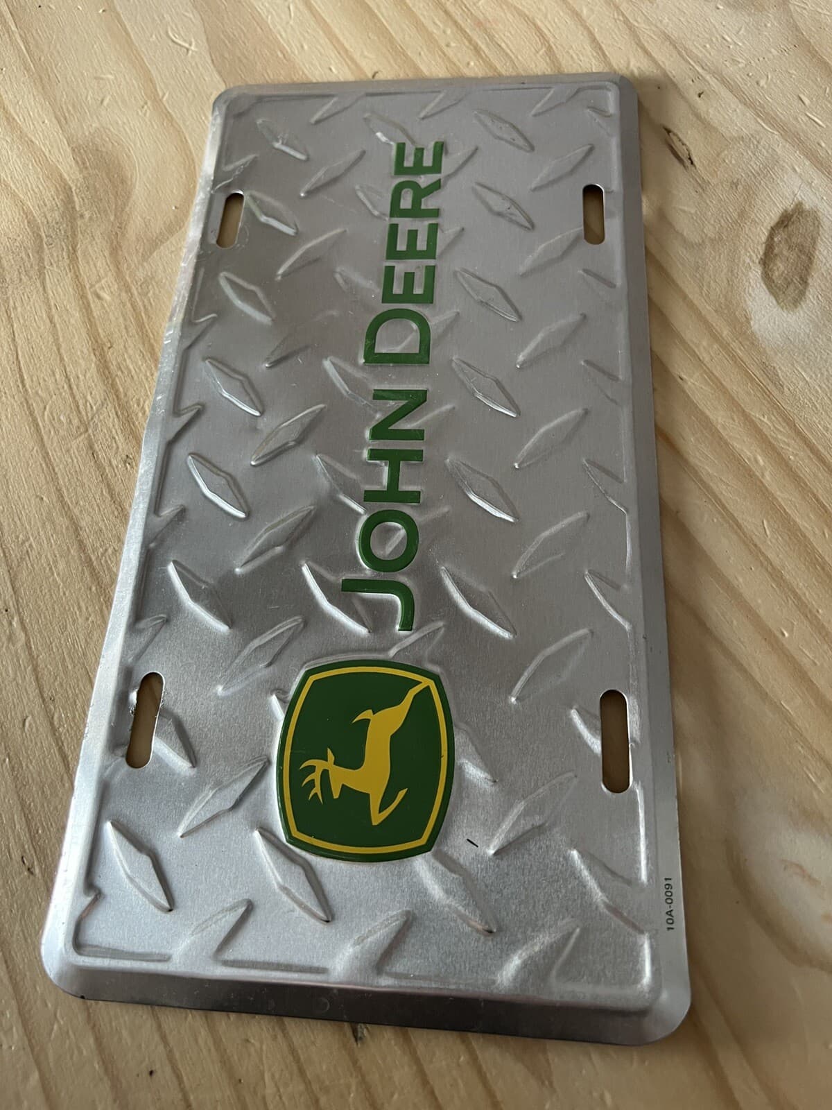 JOHN DEERE SILVER LICENSE PLATE