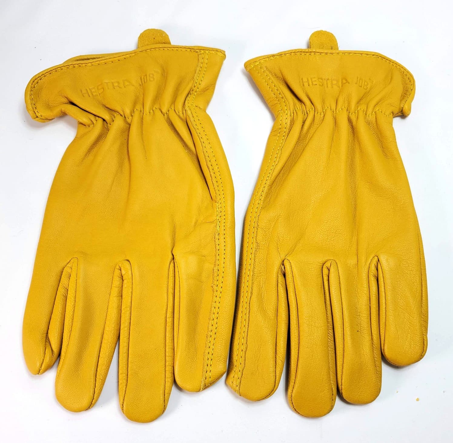 New Hestra Job Multi-Use Premium Work Gloves Size 10 Drivers Goat Yellow Tan