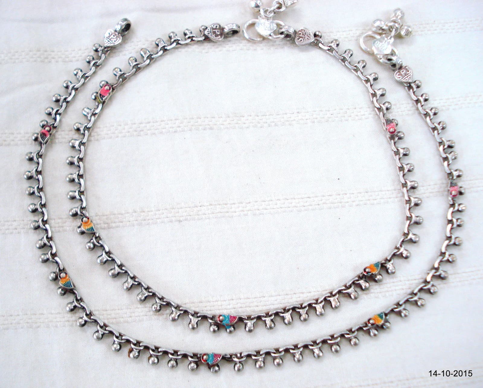 vintage antique tribal old silver anklet feet bracelet ankle chain feet bracelet