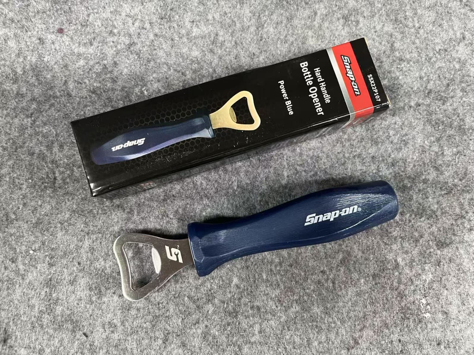 Snap on bottle opener (power blue handle)