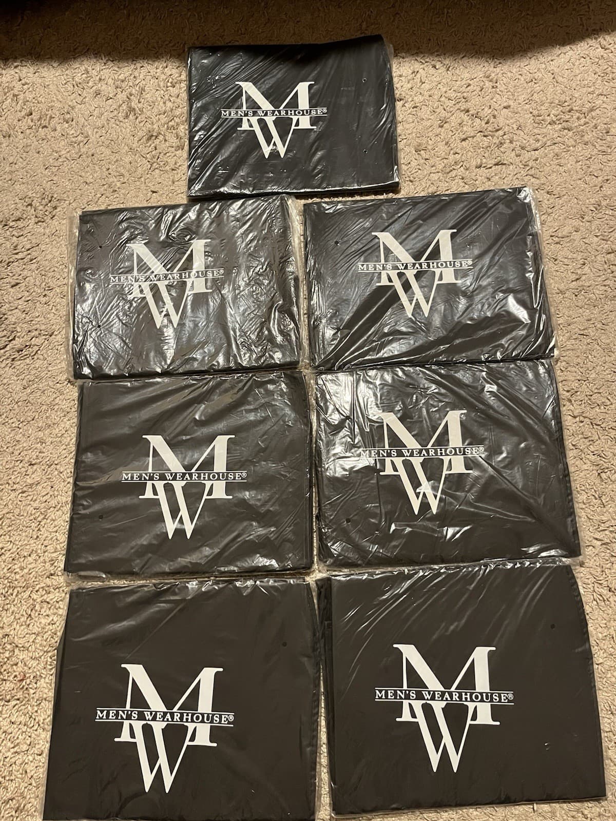 MEN’S WEAREHOUSE Lot Of 7 Clothe Garment Suit Storage Carrier Travel Dust Bag