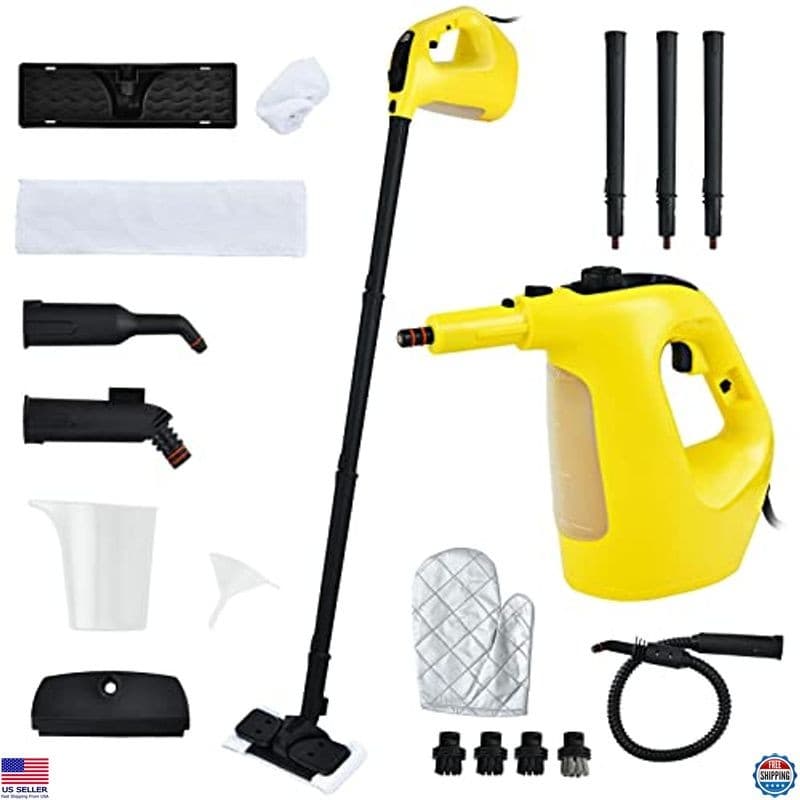 COSTWAY 1400W Handheld Steam Cleaner, 350ml, 17-Piece Kit, Portable Steamer
