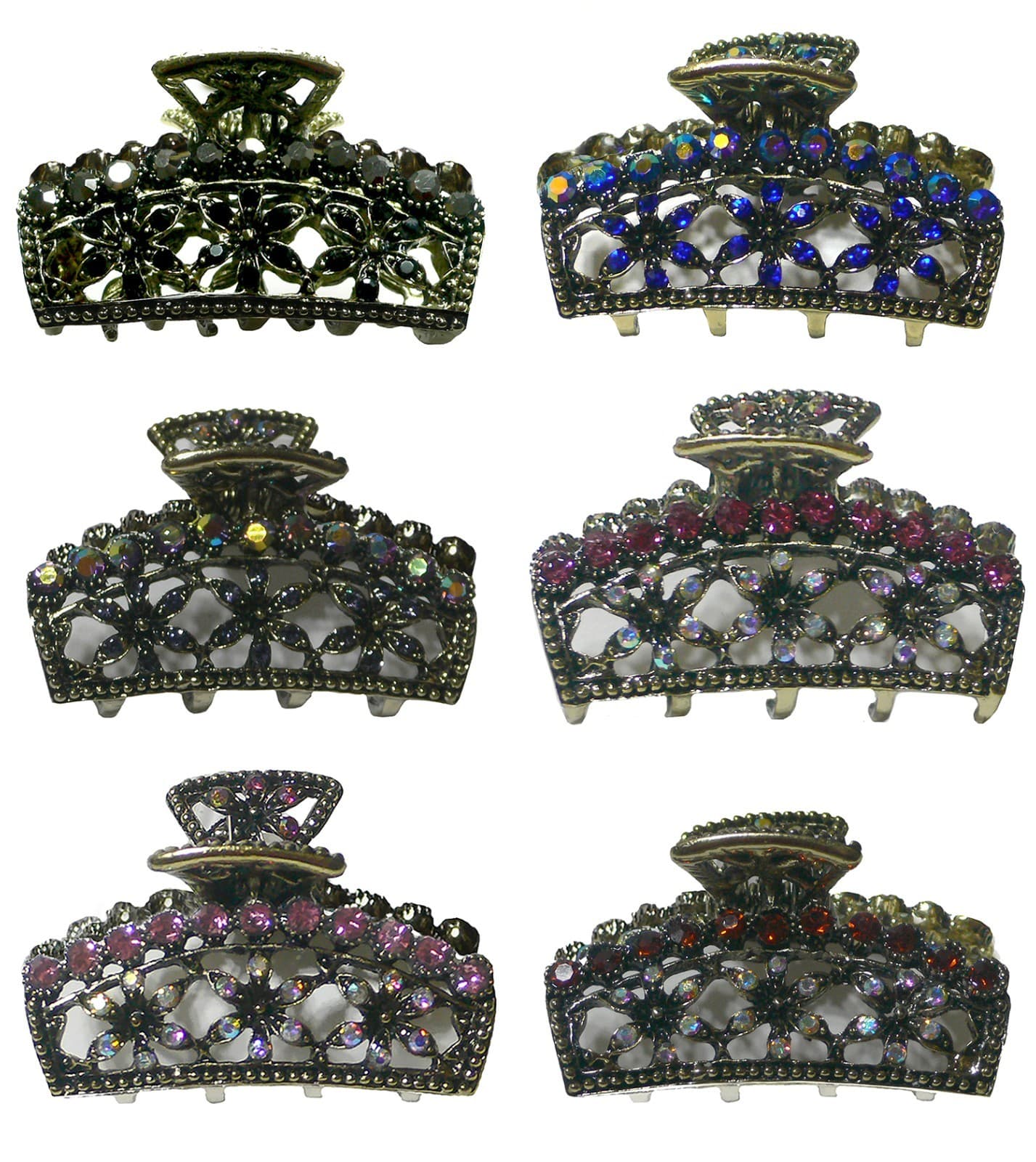 Set of 6 JCGY Small Metal Jaw Clips Hair Claws for Women Girls Hair Styling 4927