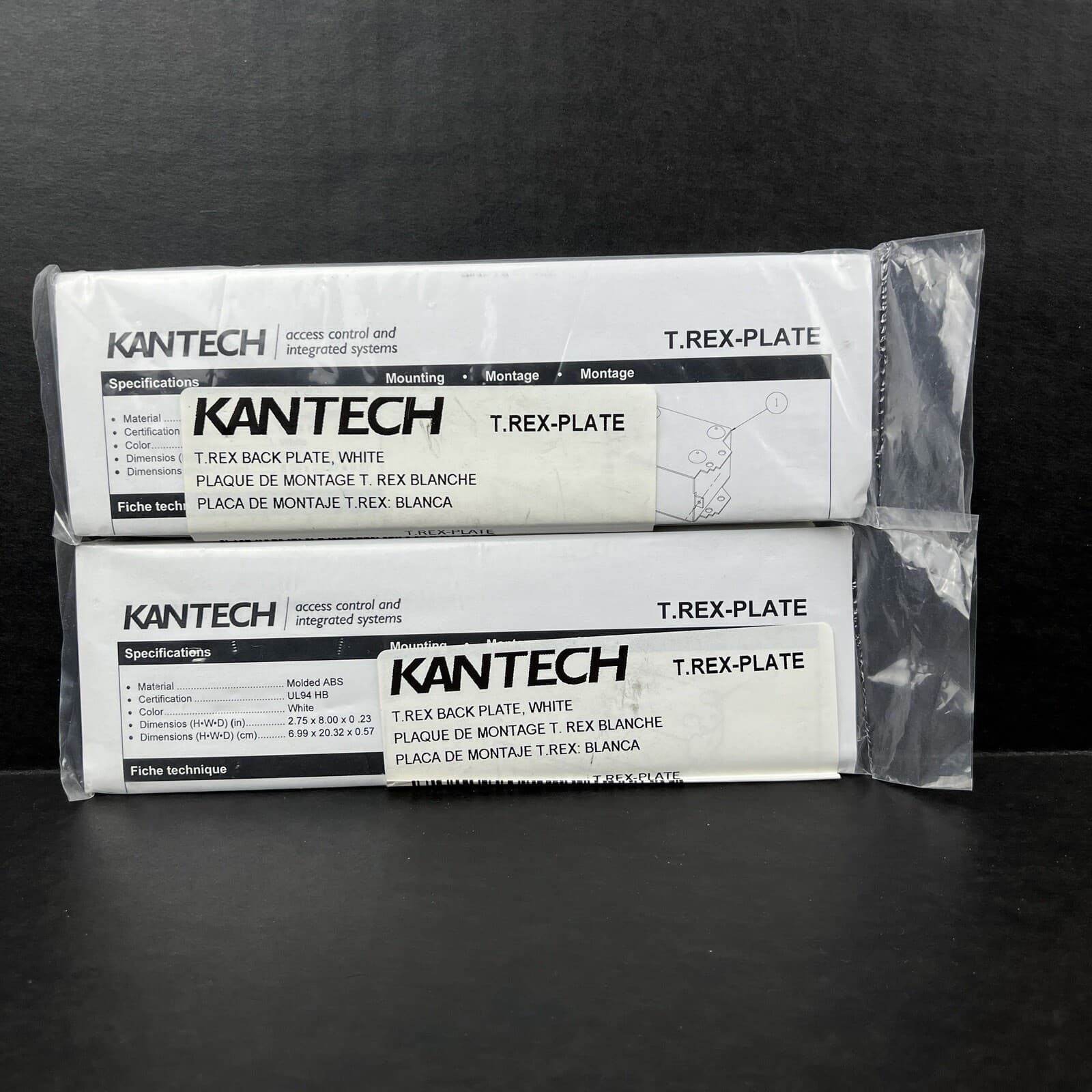 Lot Of 2 Kantech TRex Back Plate White DN1544-0402 New Sealed