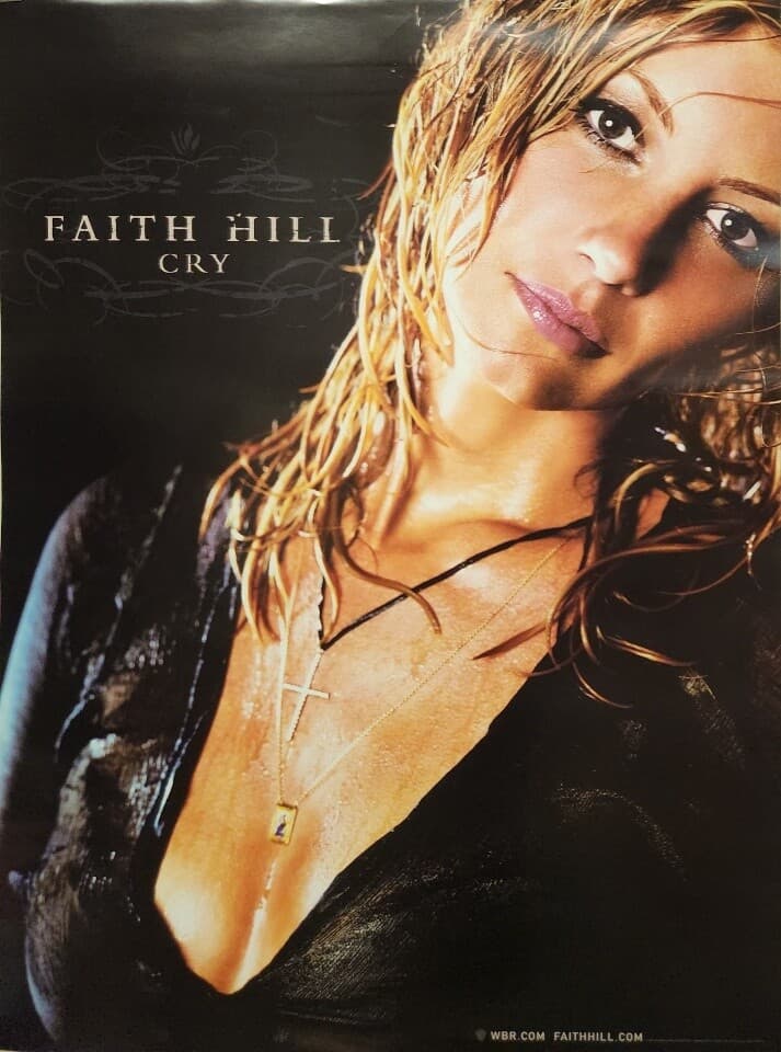 Faith Hill 2002 Cry Promotional BIG Poster Flawless New Old Stock
