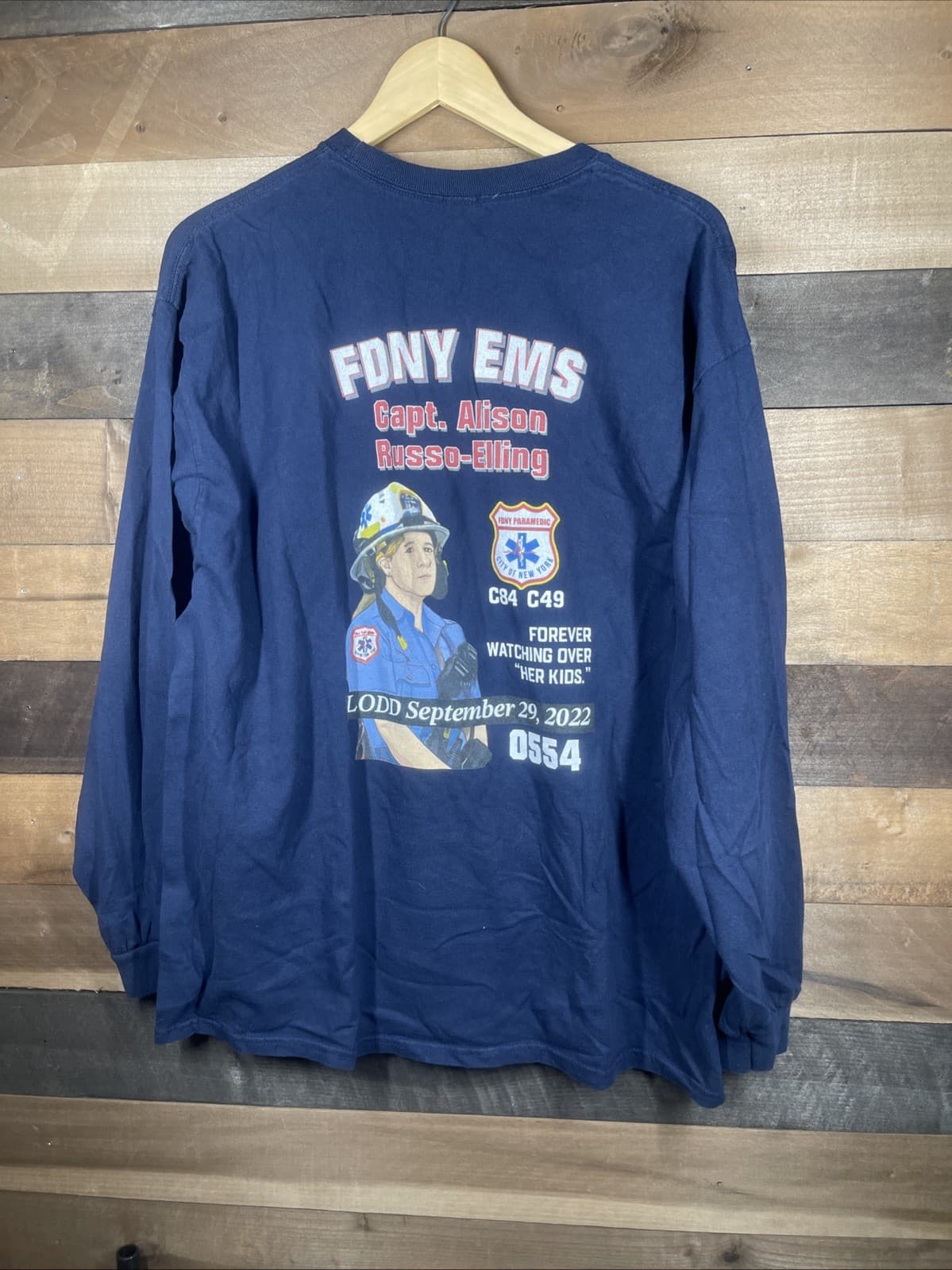 FDNY EMS Long Sleeve T Shirt XL Memorial
