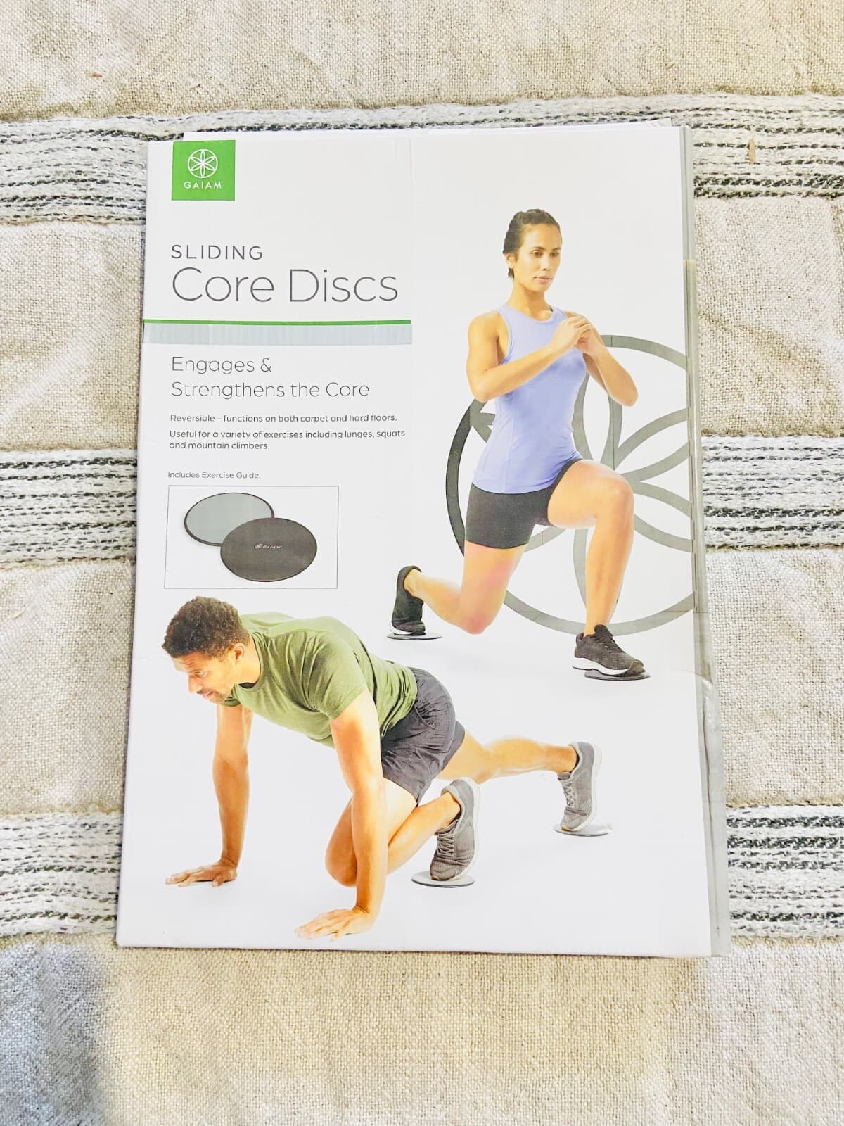 Gaiam Core Sliding Discs - Dual Sided Workout Sliders for Carpet & Hardwood Floo