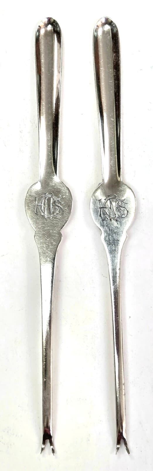 Antique English Sterling Silver Lobster Pick Fork Scoop Mono (2)