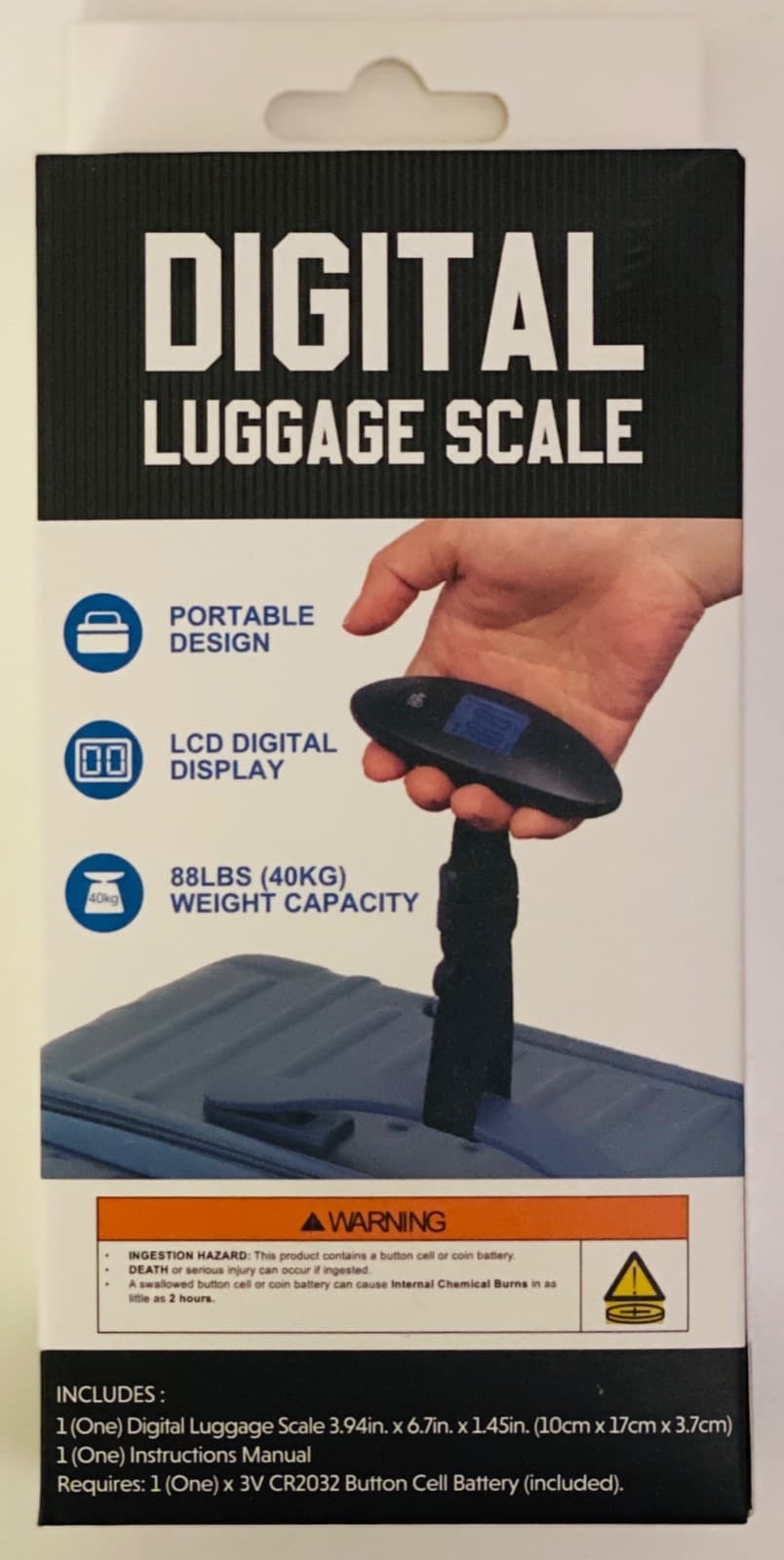 Digital Luggage Scale LCD Digital Display 88 LBS Weight Capacity Portable Design