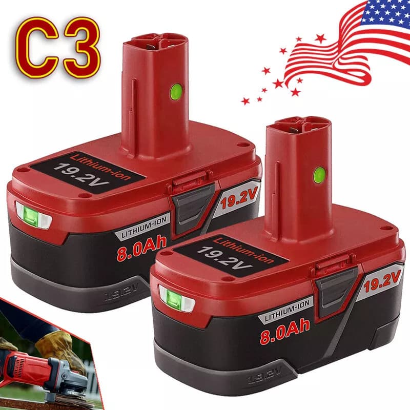 2Pack 19.2V 8.0Ah For Craftsman C3 DieHard Lithium ion XCP Battery 11375 11570