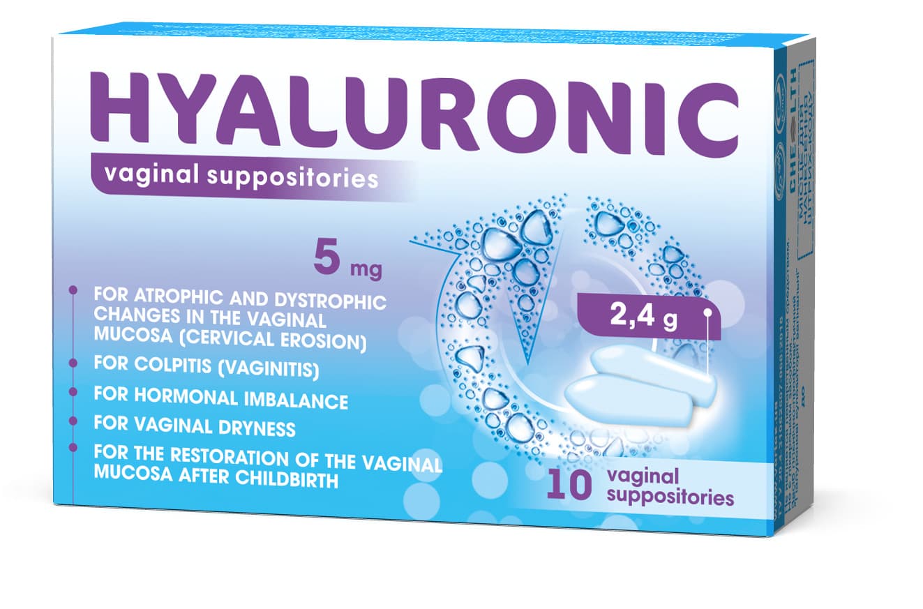 Hyaluronic Vaginal Suppositories - Vaginal Moisurizer - Natural and Hormone Free