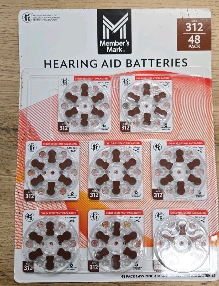 Member's Mark Hearing Aid Batteries, Size 312 48 ct. Exp. 10/28