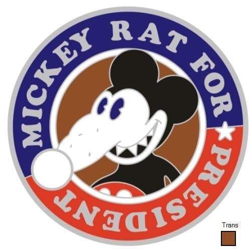 MICKEY RAT FOR PRESIDENT - RARE LIMITED EDITION PATHTAG w/ trans NEW