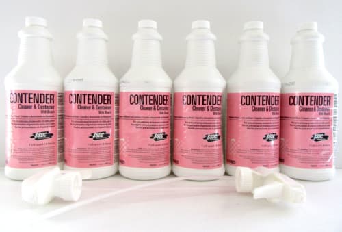 SSDC Contender Cleaner, Destainer, Bleach Cleaner w/ Nozzles, 0.9L/1Qt Lot of 6