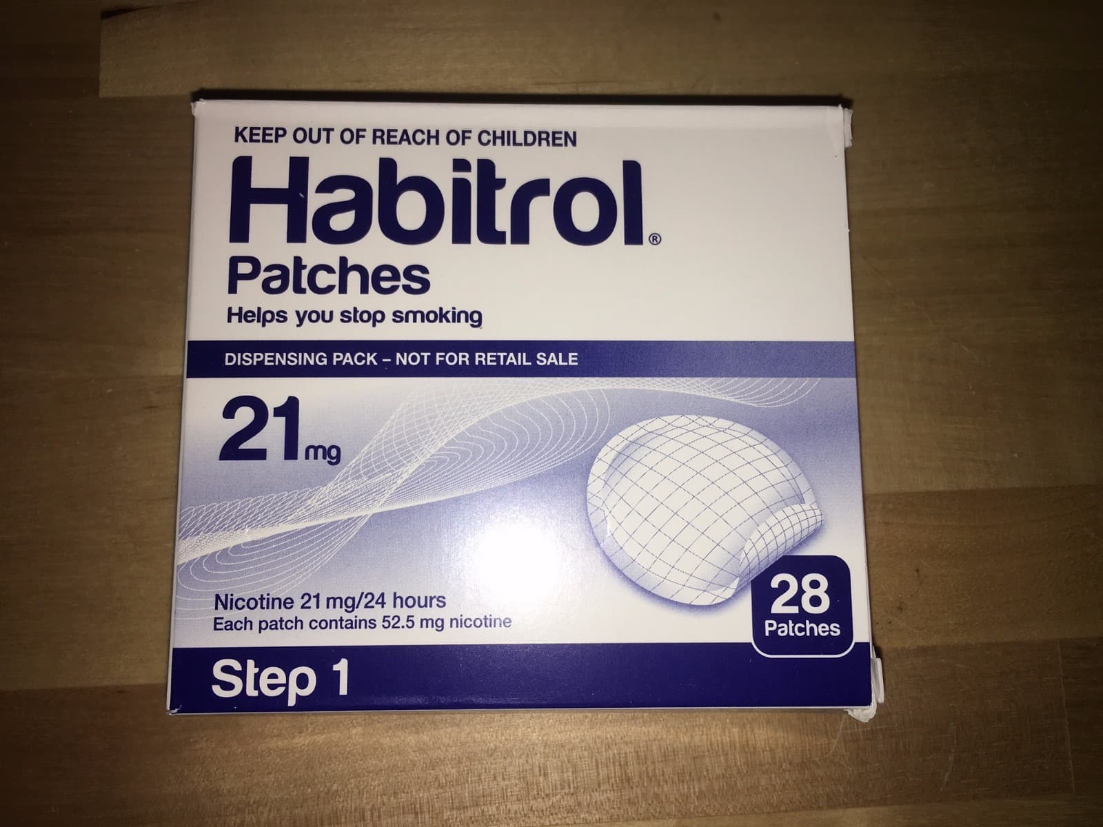 Step 1 21mg Habitrol Nicotine Patch Patches 1 Box of 28 patches FRESH 11/2026