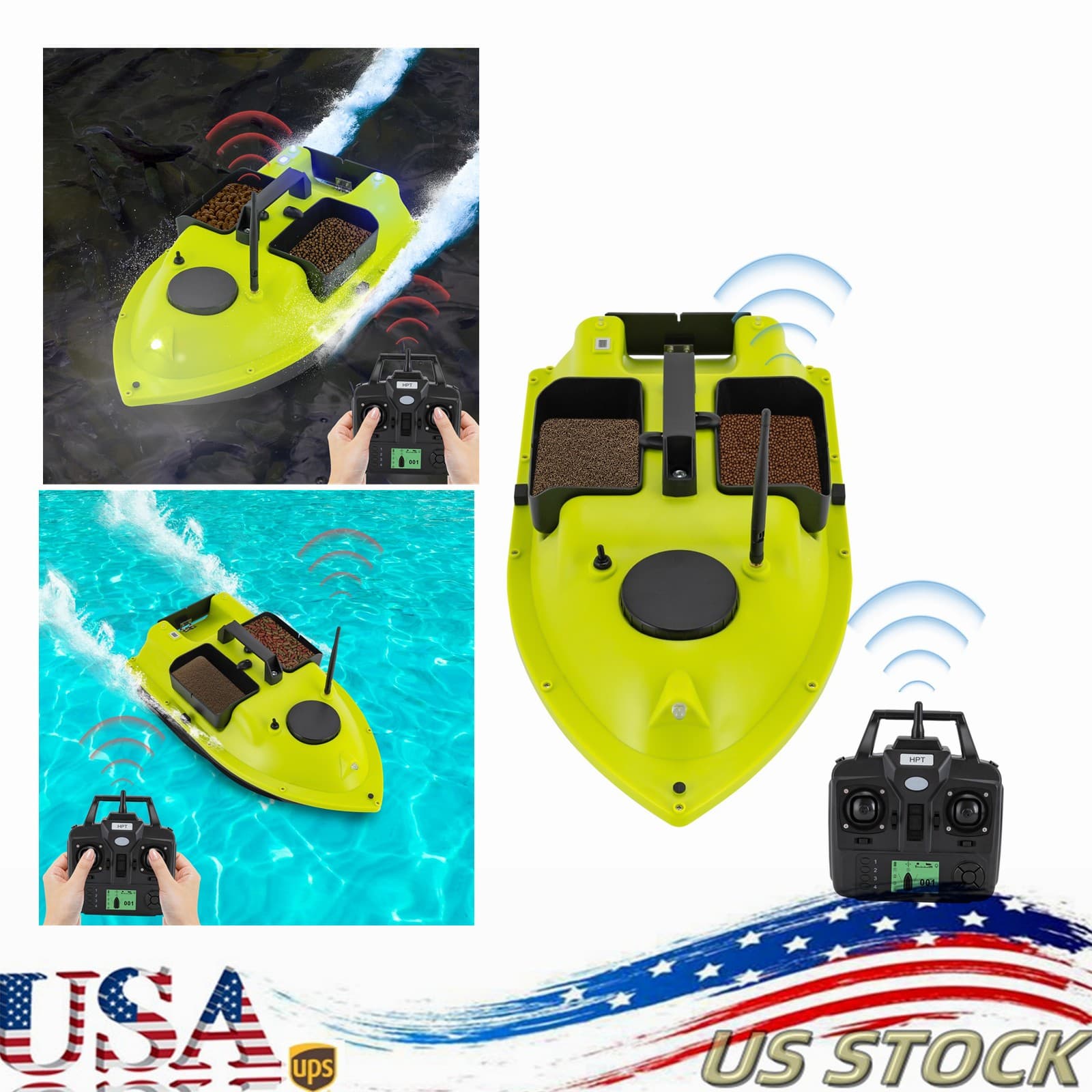 5200Mah RC Fishing Bait Boat RC Boat 2kg Loading 600M Night Light LED