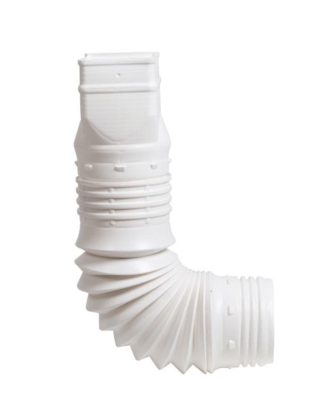 Flex-A-Spout ADP53229 White Plastic Flexible Downspout Extension 9 Lx3.75 H in.