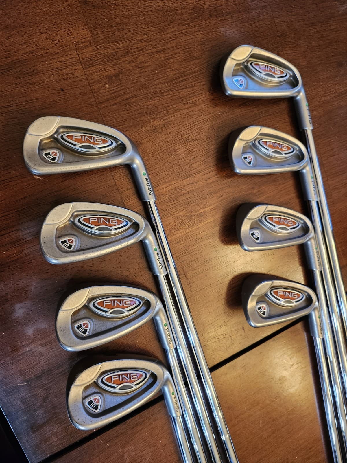 Ping I10 Iron Set 3-Pw Stiff Awt Steel Shafts Good Grips Std Length Green Dot