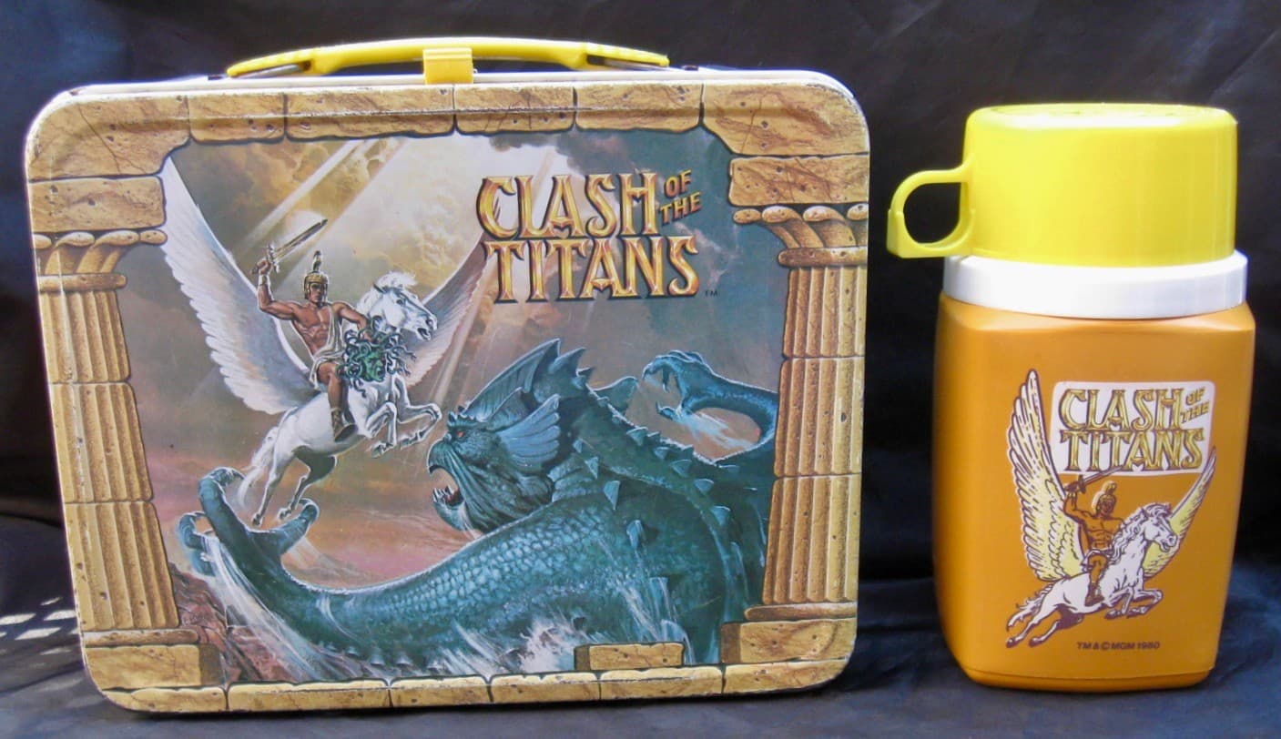Vintage CLASH OF THE TITANS Lunchbox & Thermos - Movie (1981) C-8.5/9.0 Minty!