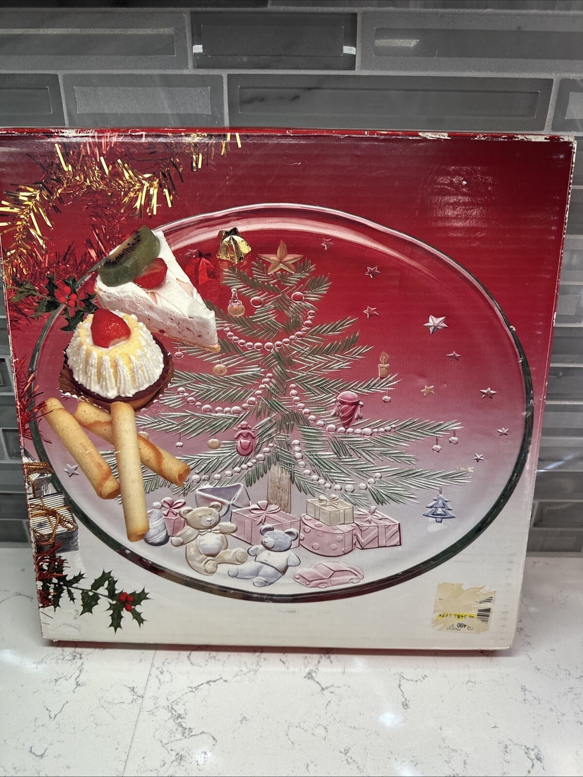 VTG MIKASA Japan Crystal Christmas Eve 13.5” Hostess Platter WY093/601 EUC Boxed