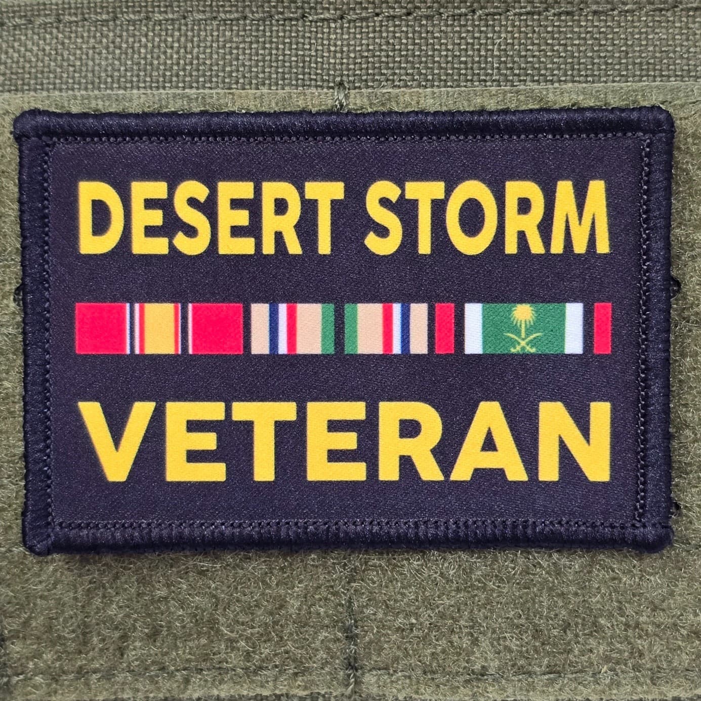 Desert Storm Patch Moral Tactical Veteran Military Army USA Hook & Loop 3x2