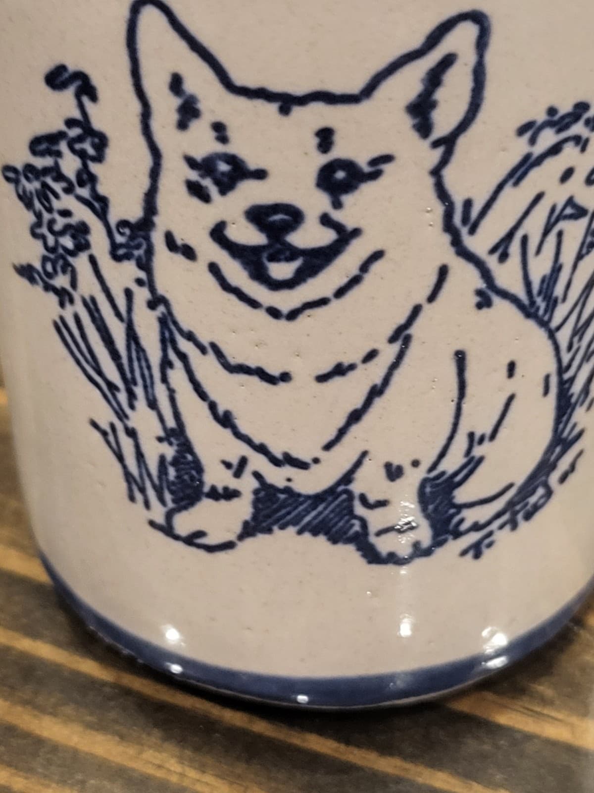 Corgi Louisville Stoneware Mug Corgi Dog In Fauna Smiling Chubby
