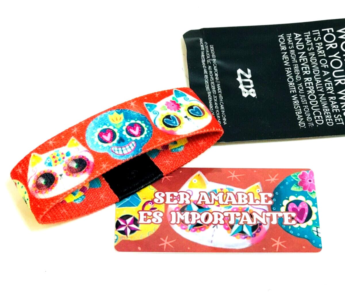 ZOX "SER AMABLE ES IMPORTANTE" Silver Mystery Strap Medium New Wristband w/Card