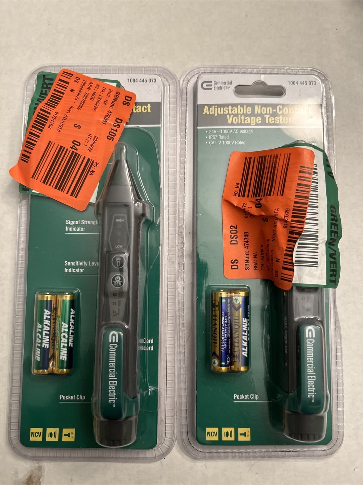 2 Pack Commercial Electric AC Voltage Detector/Adjustable Sensitive 1004445073