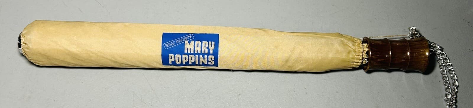 Vintage Walt Disney Mary Poppins Original Promotional Fashion Umbrella Beige New