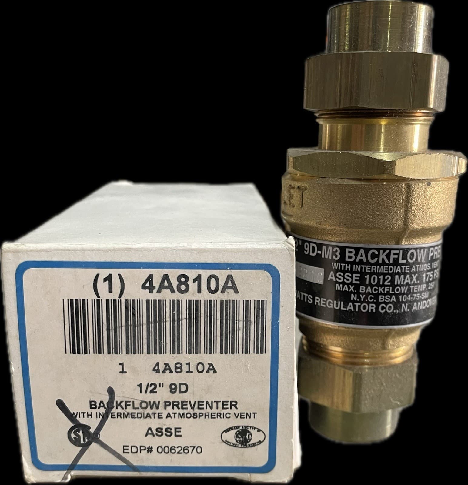 1/2” 9D Backflow Preventer W/intermediate Atmospheric Vent