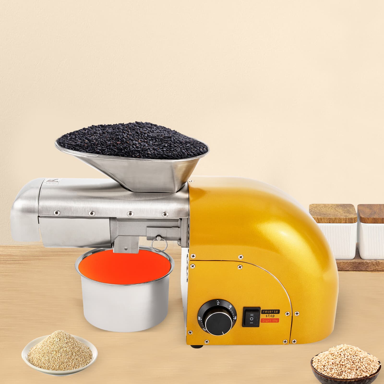 Bean Oil Press Machine Cold & Hot Press Machine Nut Seeds Oil Extractor 1800W