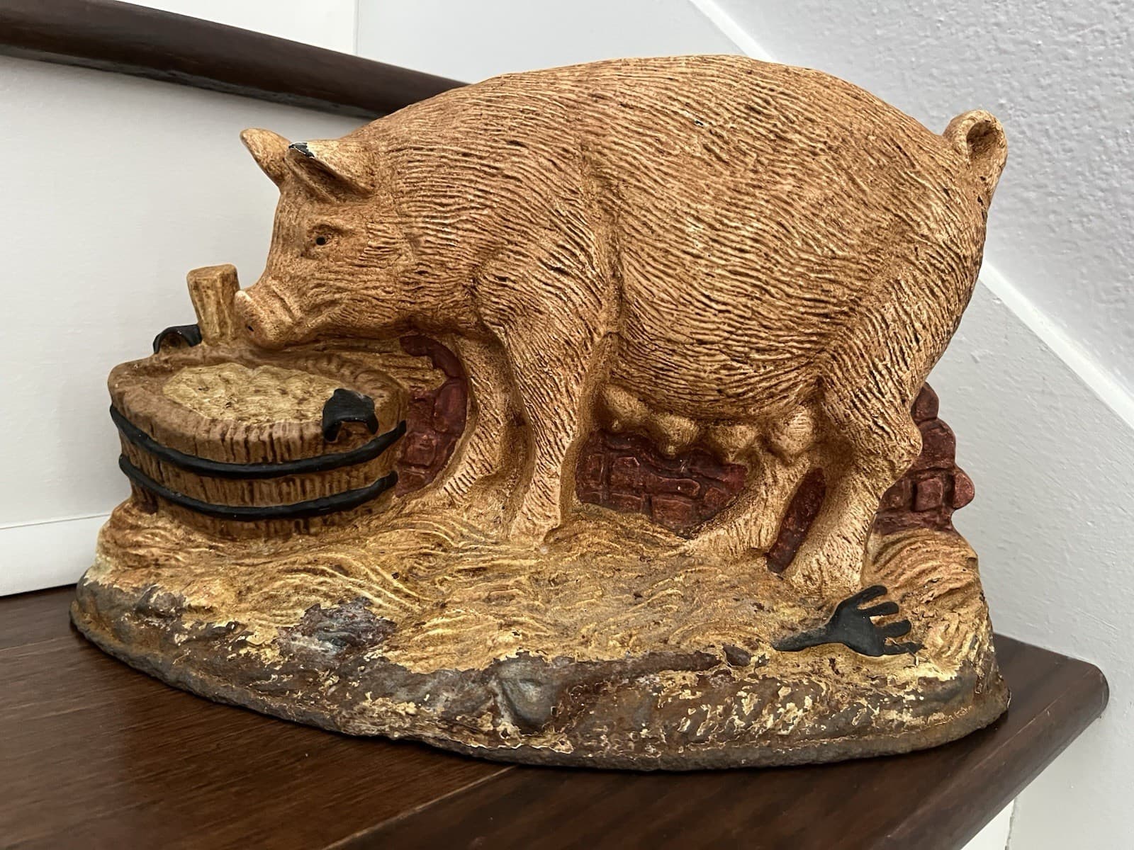 LARGE 11.5" x 7" ANTIQUE VINTAGE IRON PIG DOORSTOP