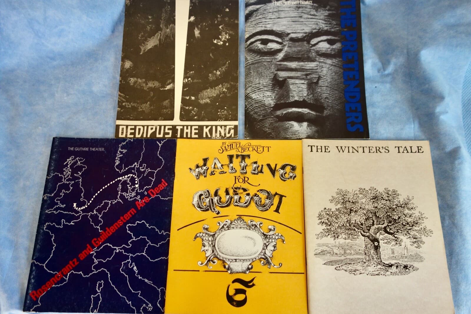 Lot of 5 Guthrie Theatre programs from 1970s - Godot, Oedipus, Winter's Tale