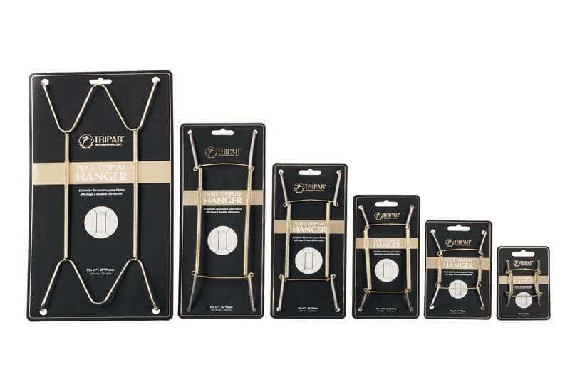 Wire Plate Hangers Wall DELUXE CHOICE of 6 SIZES BRASS or WHITE FREE SHIPPING