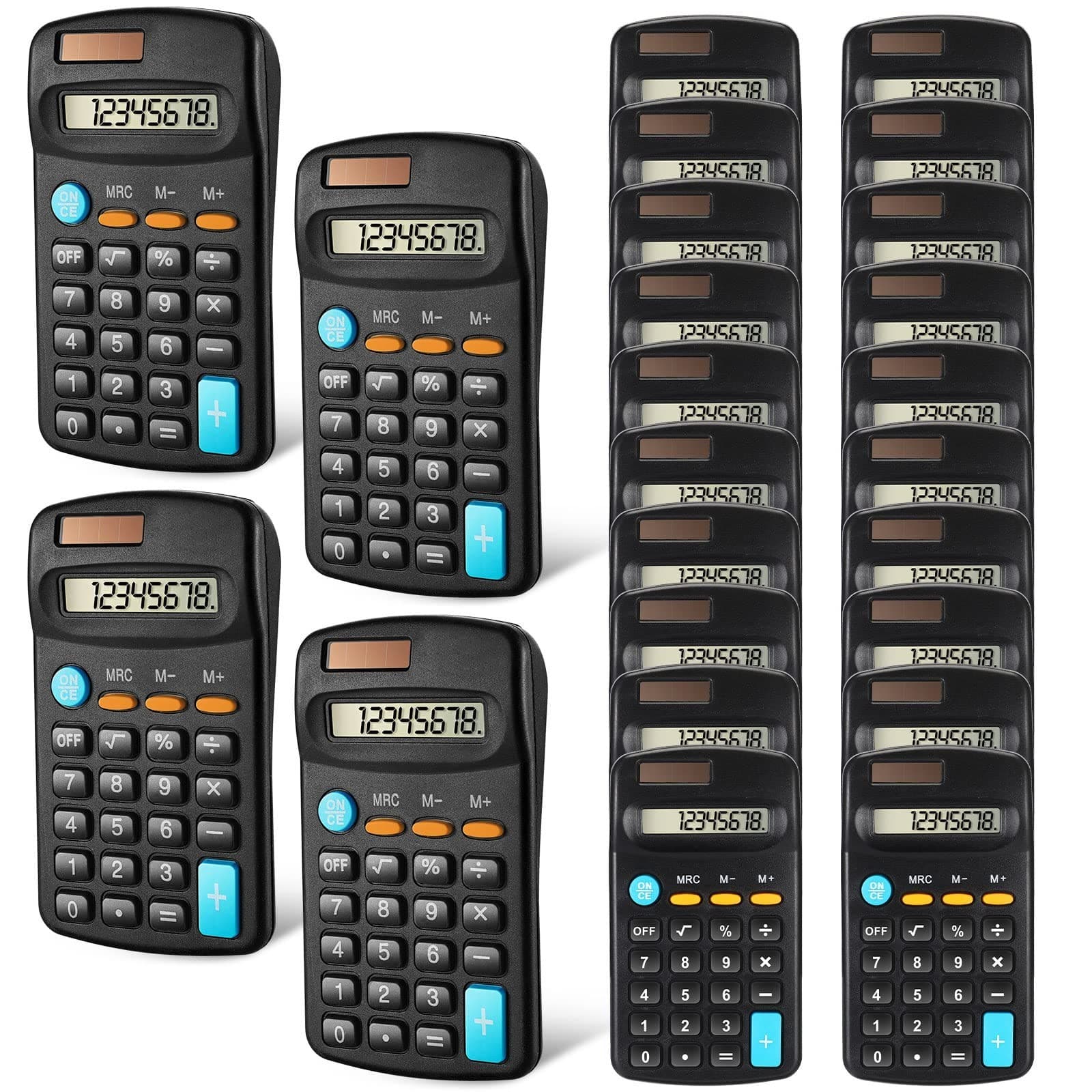 24 Pack Basic Calculators for Students Pocket Size Mini Calculators 8 Digit