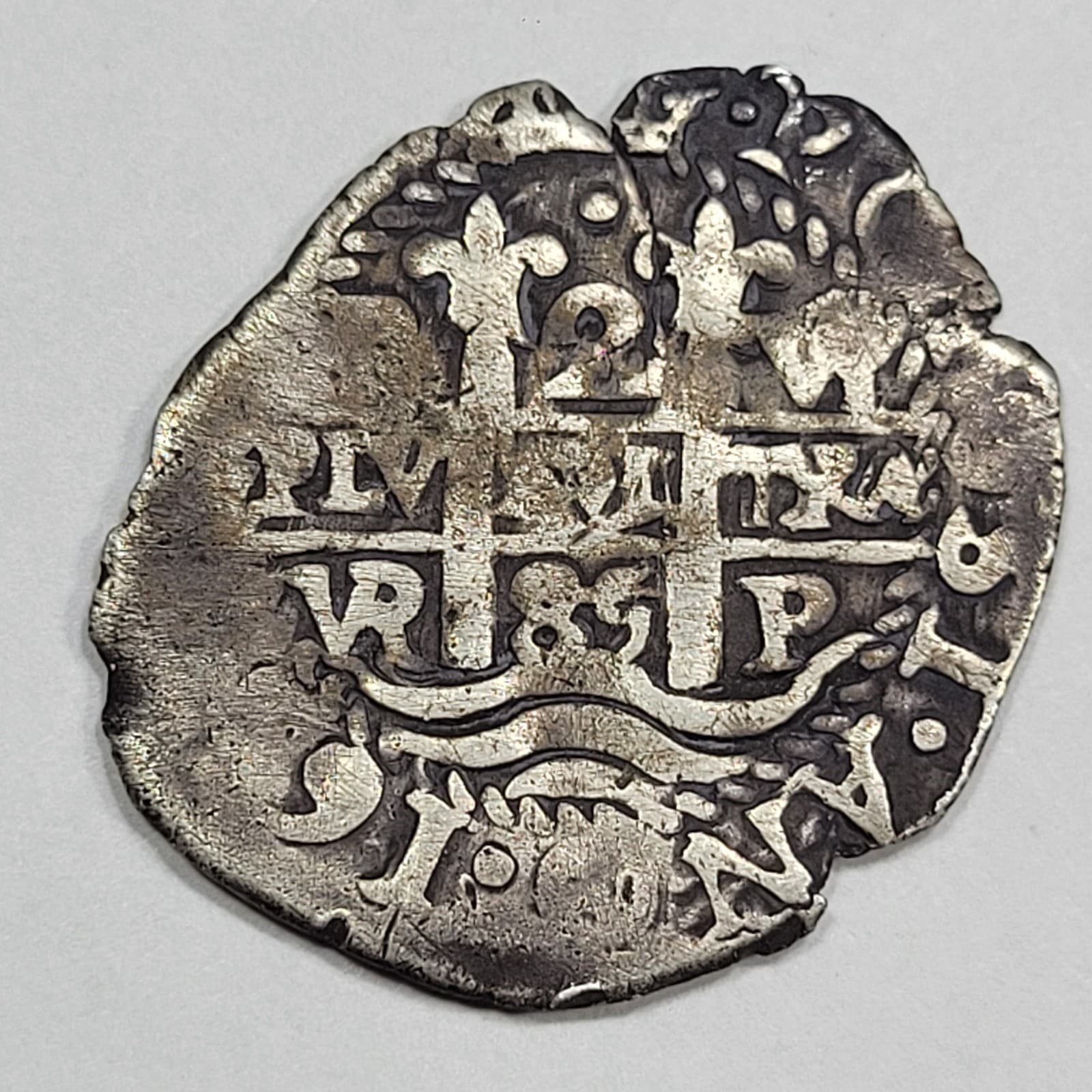 1685 TRIPLE DATED Cob 2 Reales Potosi Bolivia Assayer VR Spanish Silver *K148