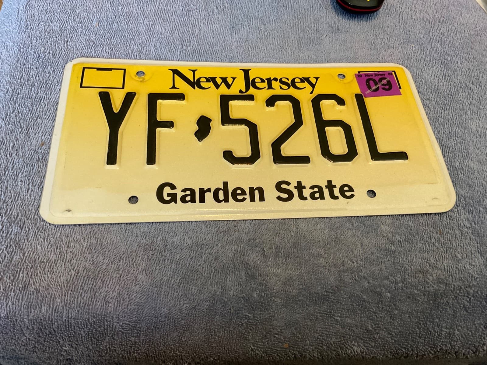 New Jersey License Plate "Garden State" 2001 YF 526L