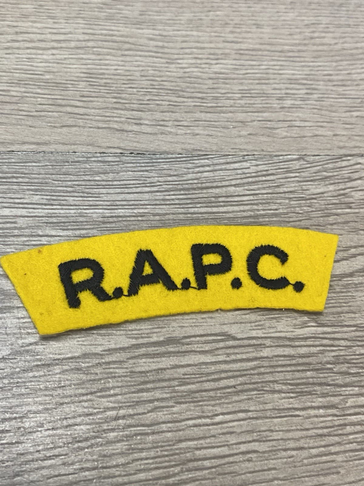 WWII British Royal Army Pay Corps RAPC Formation Shoulder Title Flash Patch