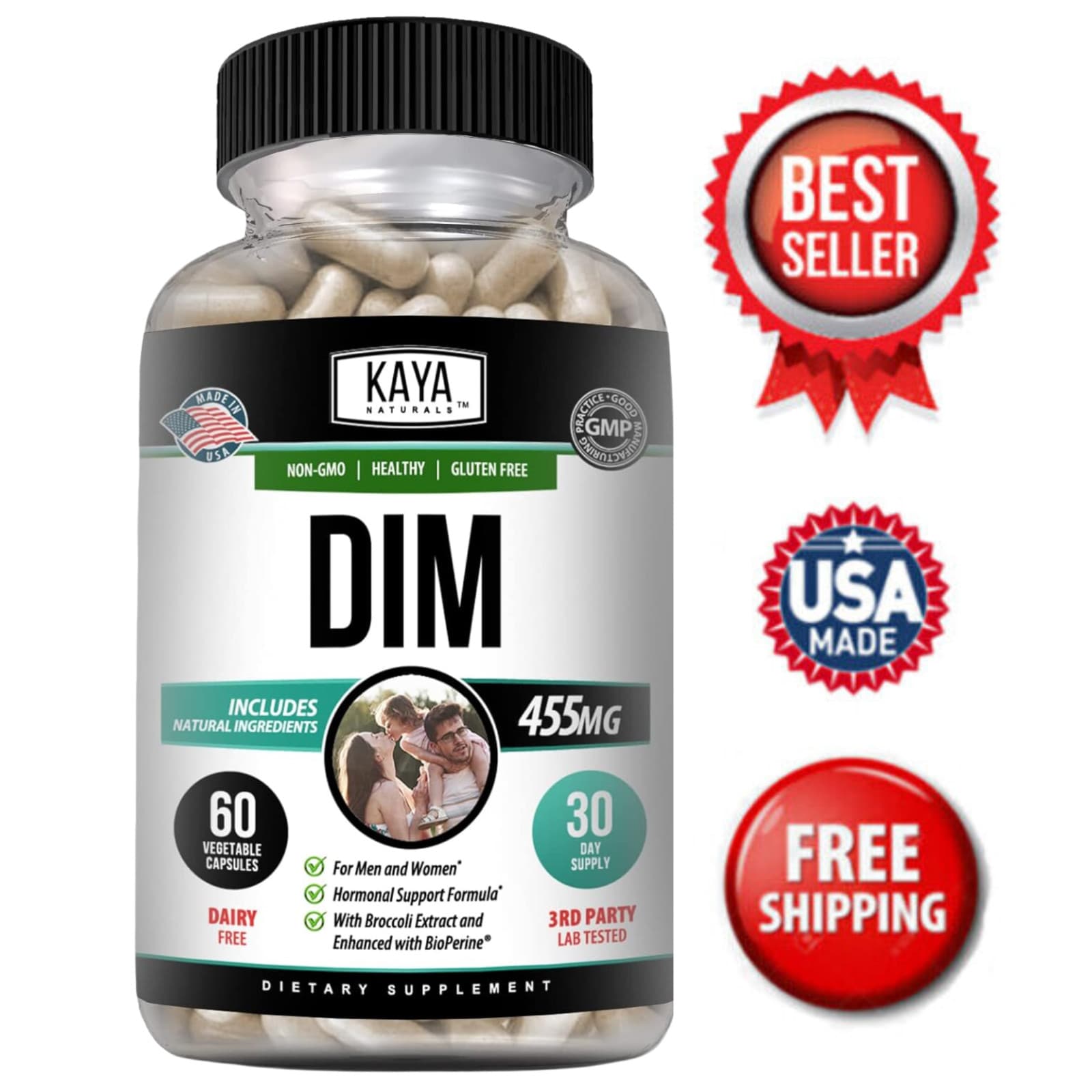 DIM Ultra Supplement 60ct, With Bioperine, Premium Hormonal Support Formula