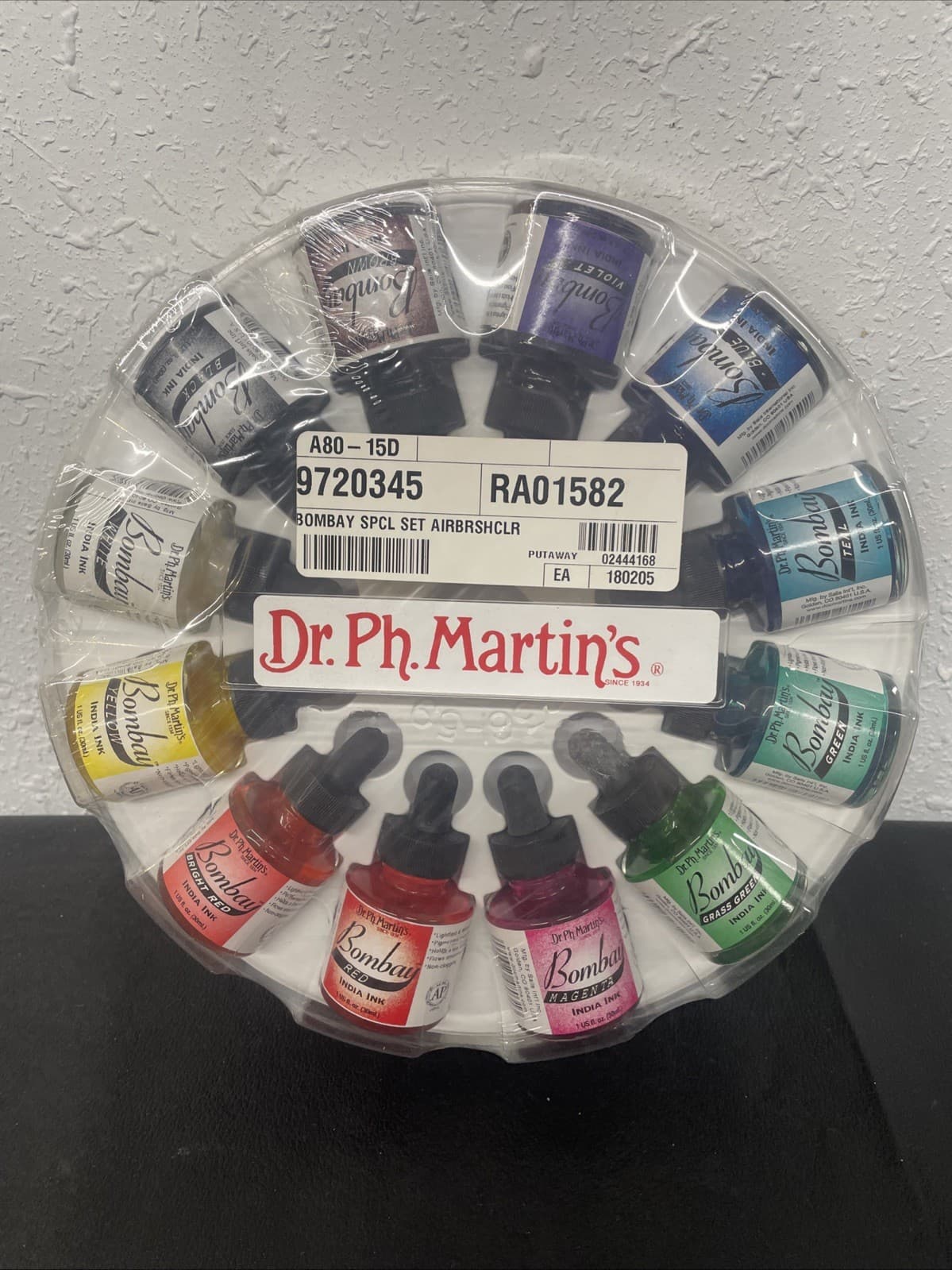 NEW Bombay India Ink (Set 1) Ink Set, 1.0 oz, Set 1 Colors, 1 Set of 12 Bottles