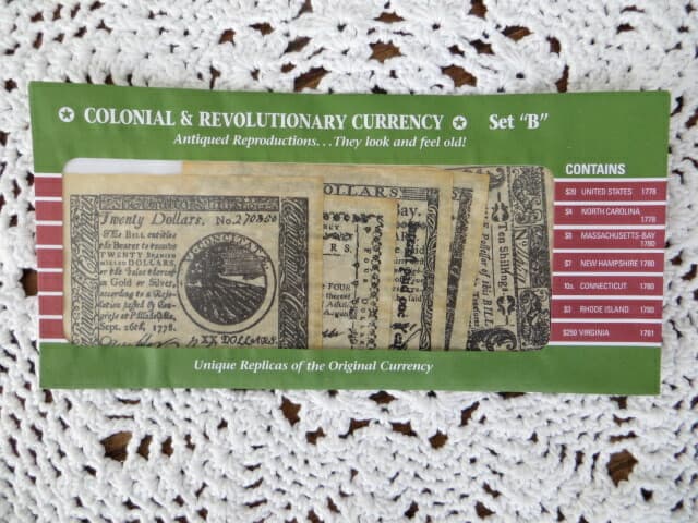 Reproduction Colonial & Revolutionary Currency Set "B" New!