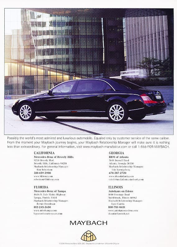 2007 Maybach 62 - buildings - Classic Vintage Advertisement Ad PE100