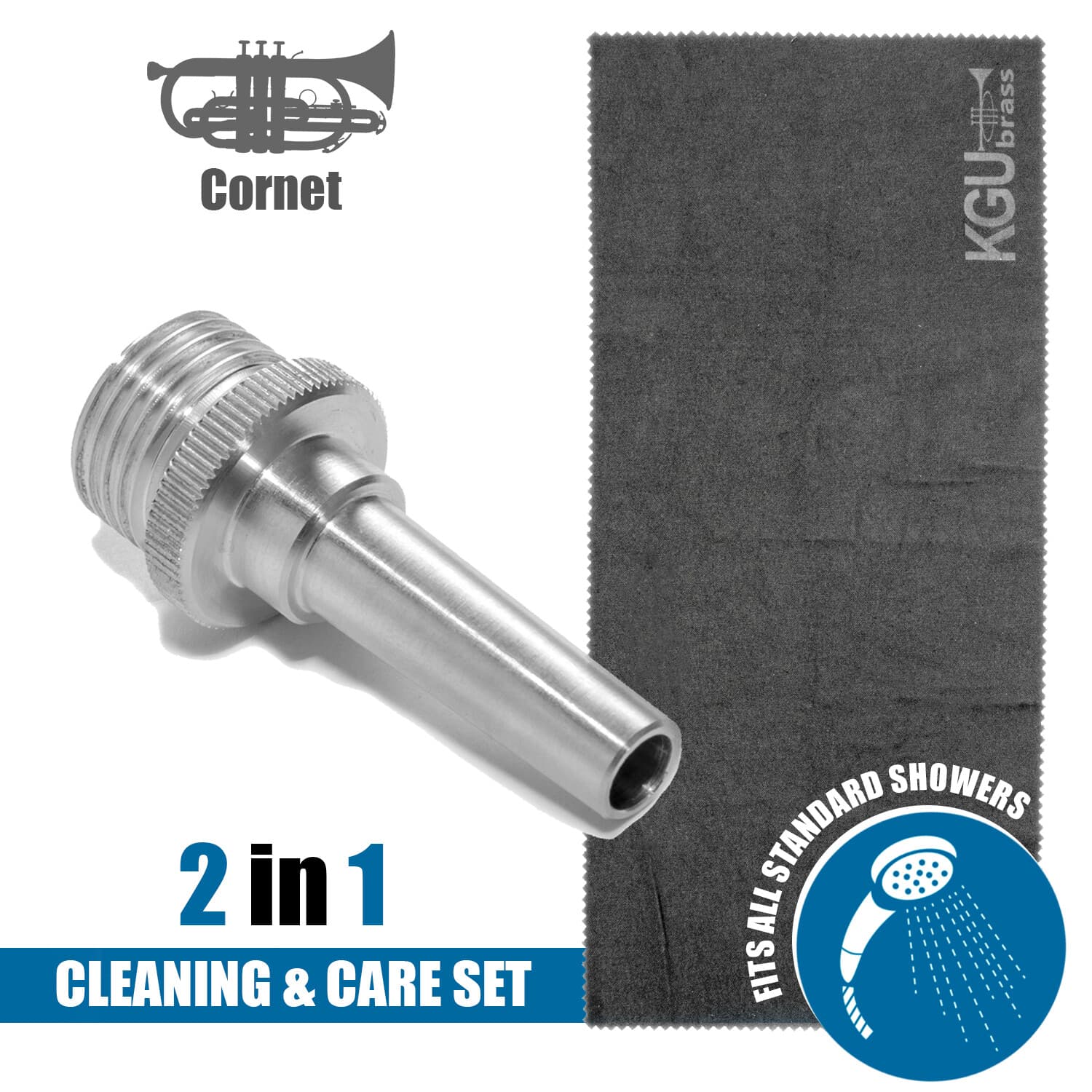 CLEANING AQUA NOZZLE & TOWEL for CORNET. KGUBrass. 2 in 1 SET